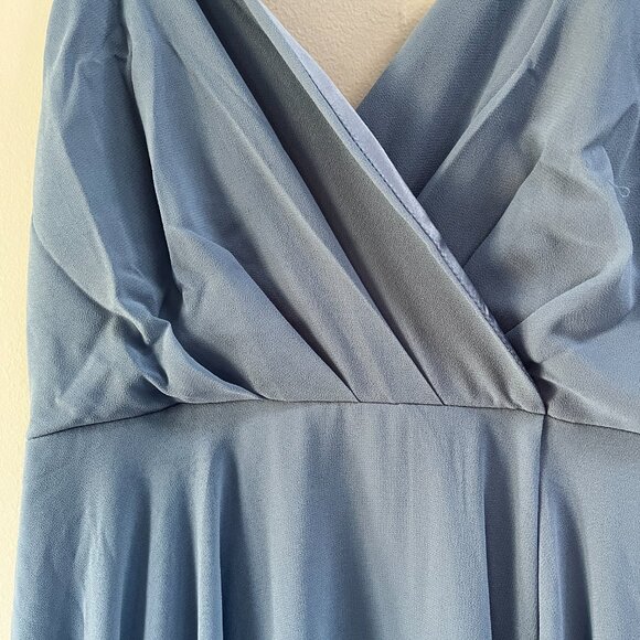 Lulus All About Love Slate Blue Maxi Dress Lined Formal Chiffon NEW Small - Picture 4 of 5